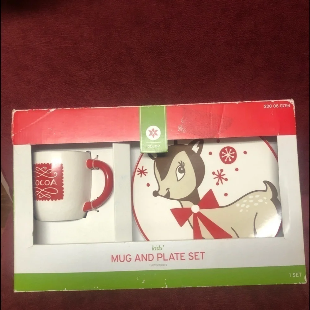 Kids mug and plate set